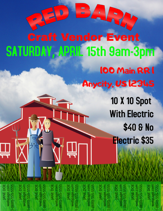 Red Barn Craft Vendor Event Template Postermywall