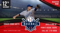 Red Baseball Tournament Video Banner Pantalla Digital (16:9) template