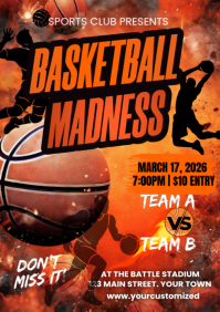 Red Basketball Event A4 template