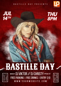 Red Bastille Party A4 template