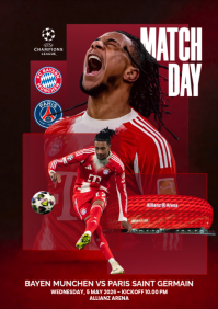 Red Bayern Munich olise matchday template A4