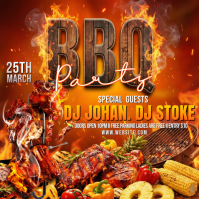 Red BBQ Party Instagram Post template