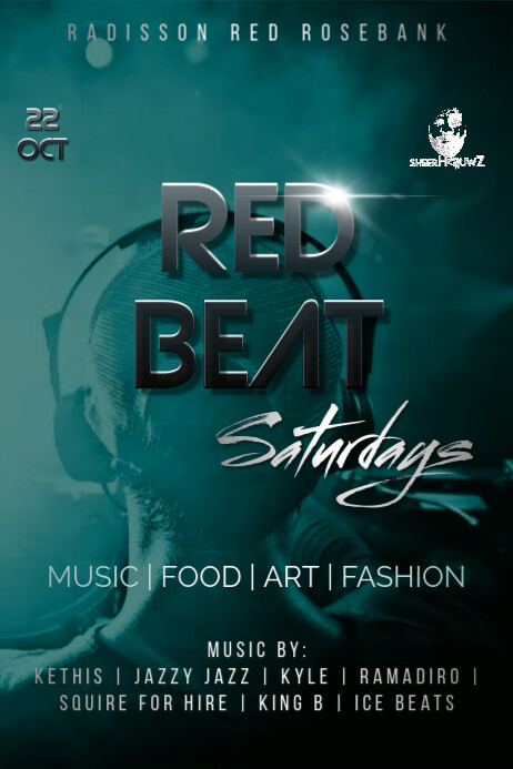 Modèle Red beat dark tech poster | PosterMyWall