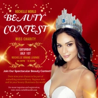 Red  Beauty Contest Flyer Logotyp template