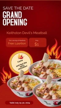 Red Berbasis Daftar Menu Restoran Reel Instag template