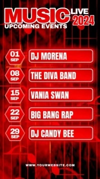 Red Berbasis Daftar Upcoming Events Instagram template