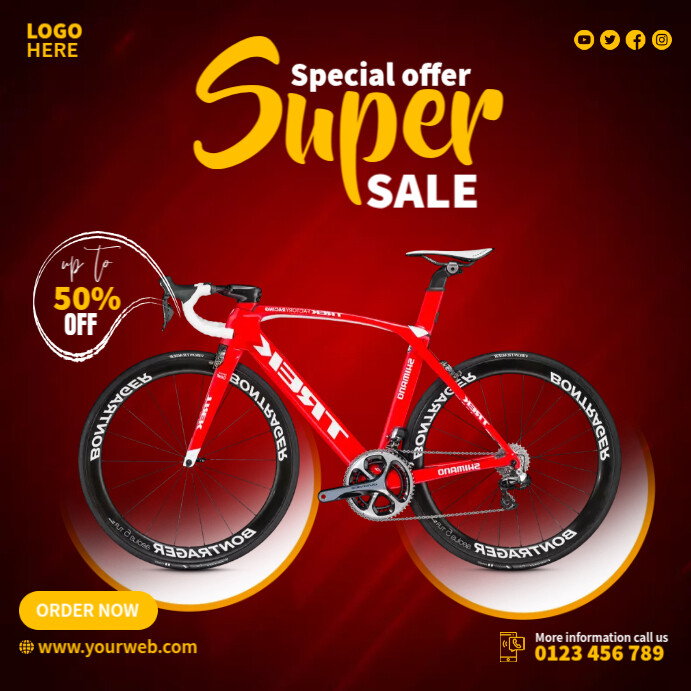 Red Bike Sale Template PosterMyWall