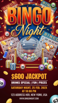Red Bingo Night Event Instagram Story template