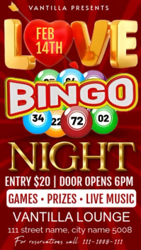 Red Bingo Night Event Instagram Story Video Instagram-Story template