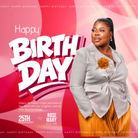 Red Birthday Celebration Instagram Post Instagram-opslag template