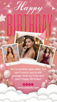 Red Birthday Celebration Instagram Story template