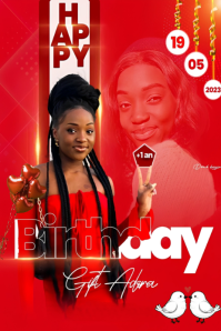 Red Birthday Celebration Pinterest Graphic Pinterest-grafik template
