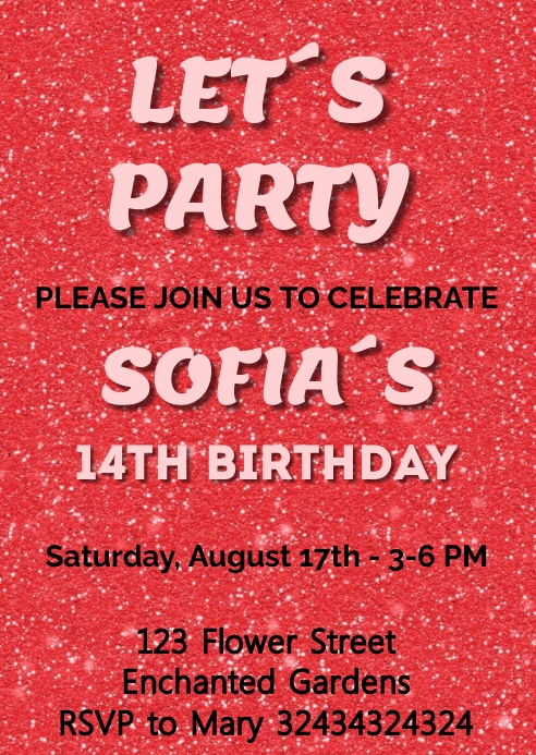 Red Party Invitations Red Birthday Invitation Template | PosterMyWall
