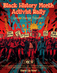 Red Black History Month Activist Rally Flyer template