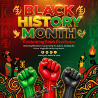 Red Black History Month Celebration Square template
