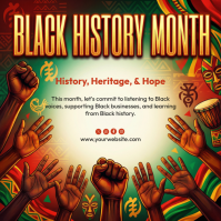 Red Black History Month Instagram Post Iphosti le-Instagram template
