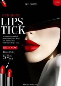 Red-Black Modern & Minimal Lipstick Brand Sal eOffer  50% OFF Shop Now A4 template
