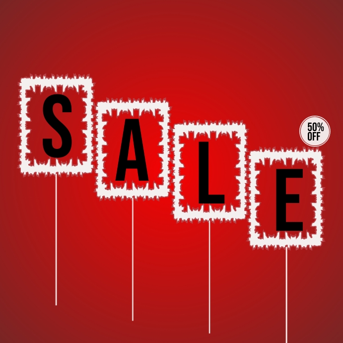 red black sale modern design Instagram Post template