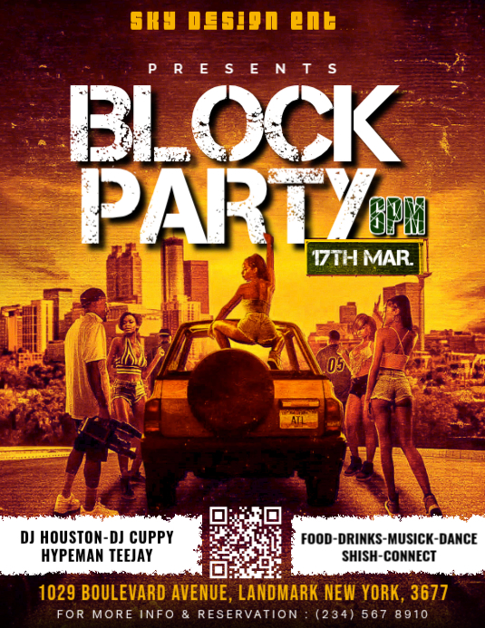 Red Block Party Flyers Template | PosterMyWall