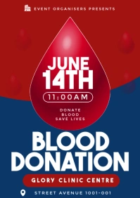 Red Blood Donation Poster  A3 template