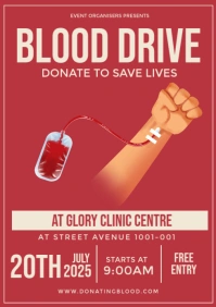 Red Blood Drive Flyer  A3 template