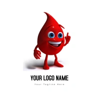 Red Blood Drop Logo Logótipo template