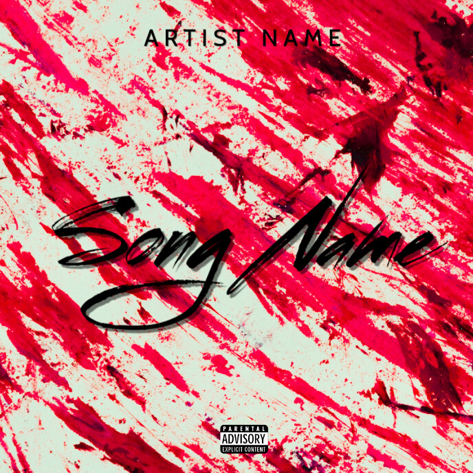 Red  Blood Mixtape Cover Album Cover template
