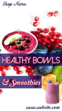Red/Blue Maximalist Healthy Bowls IG Reel template