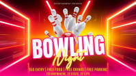 Red Bowling Night Digital Display template