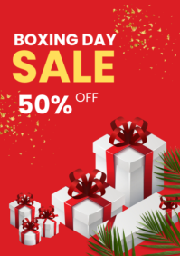 Red Boxing Day Sale A2 template