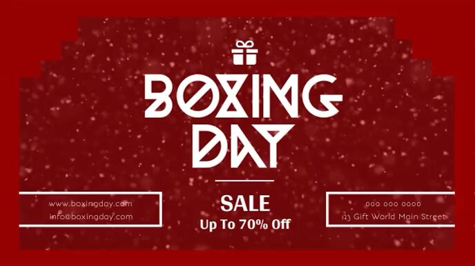 Red Boxing Day Sale Digital Display Video Template Postermywall