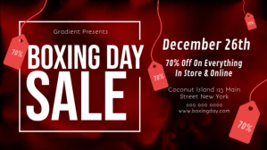 Red Boxing Day Sale Landscape Video Digitalanzeige (16:9) template