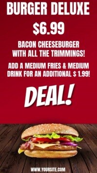 Red  Burger Special Video Ad Instagram Story template