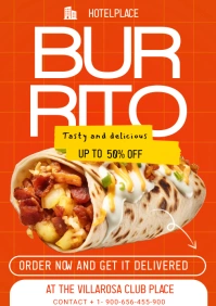 Red Burrito Flyer  A3 template