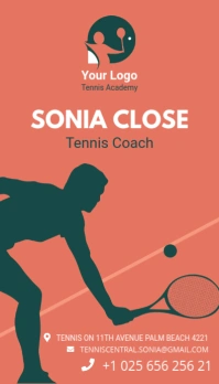 Red Business Card for Tennis Coach template