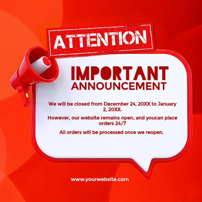 Business Closure Announcement Templat | PosterMyWall