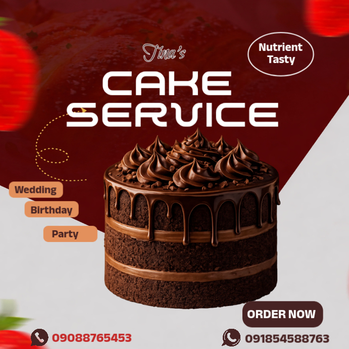 Plantilla de Red Cake Ordering Service Instagram Post | PosterMyWall