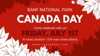 Red Canada Day Facebook Video Cover template