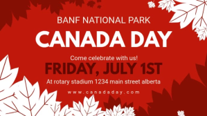 Red Canada Day Facebook Video Cover Facebook-covervideo (16:9) template