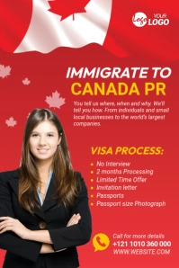 Red Canada Immigration Consultants Pinterest Graphic template