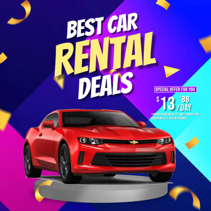 Copy of Red Car Rent Deals PosterMyWall