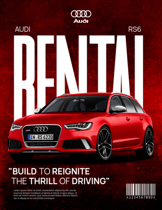 Red Car Rental Flyer Template | PosterMyWall