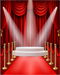 Red Carpet Stage with Curtains Instagram Portrait template