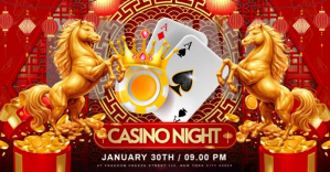 Red Casino Night Event Facebook Shared Image Video template
