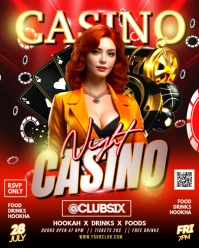 Red Casino Night Flyer Instagram Portrait template