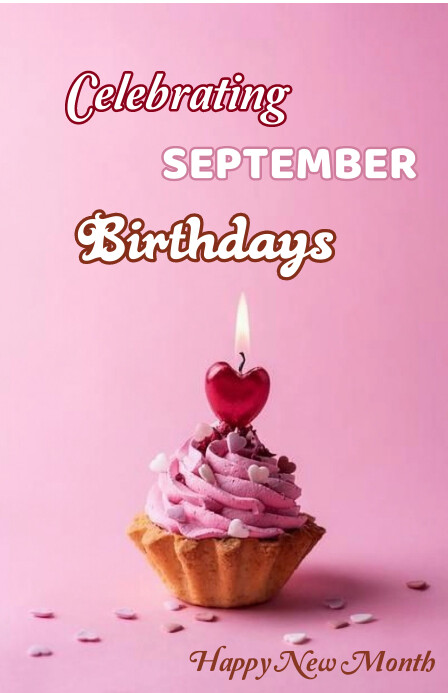 Red Celebrating September Birthdays Tabloid Poniekoerant template