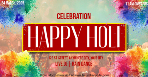Red Ceria Celebration Holi Iklan Facebook template