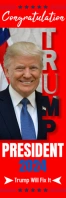 Red Ceria Donald Trump President 2024 Spanduk 2' × 6' template