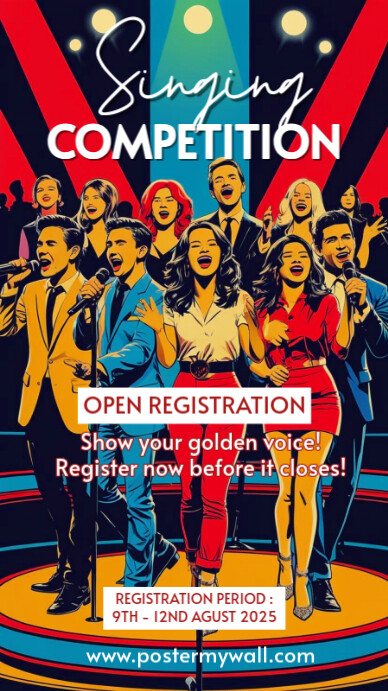 Red Ceria Singing Competition Instagram Story Instagram-verhaal template