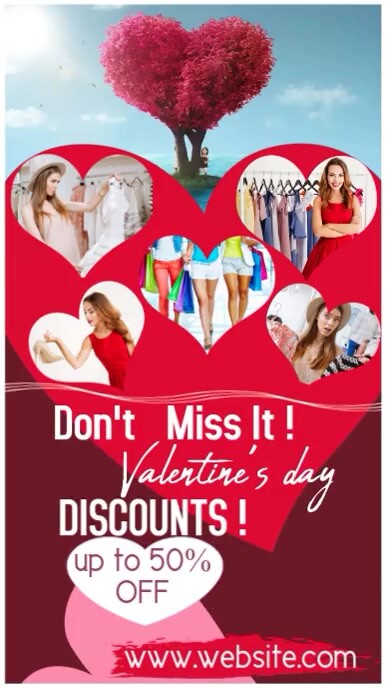 Red Ceria Story Fashion Store Special Valentine Instagram Story template